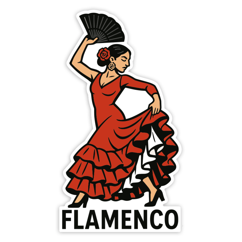 Pegatinas: Flamenco Sevillana Bailando