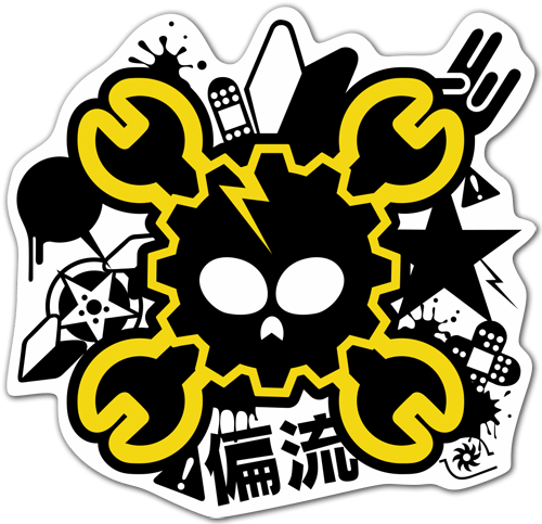 Pegatinas: Danger skull JDM