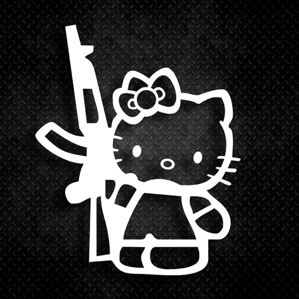 Pegatina Hello Kitty Rifle AK47