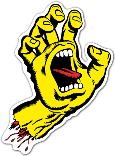 Pegatinas: Mano gritando Santa Cruz Amarillo