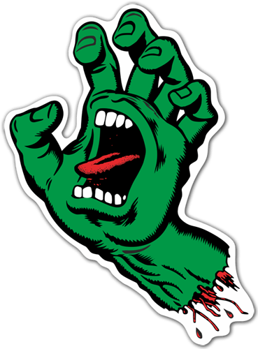 Pegatinas: Mano Gritando Santa Cruz Verde