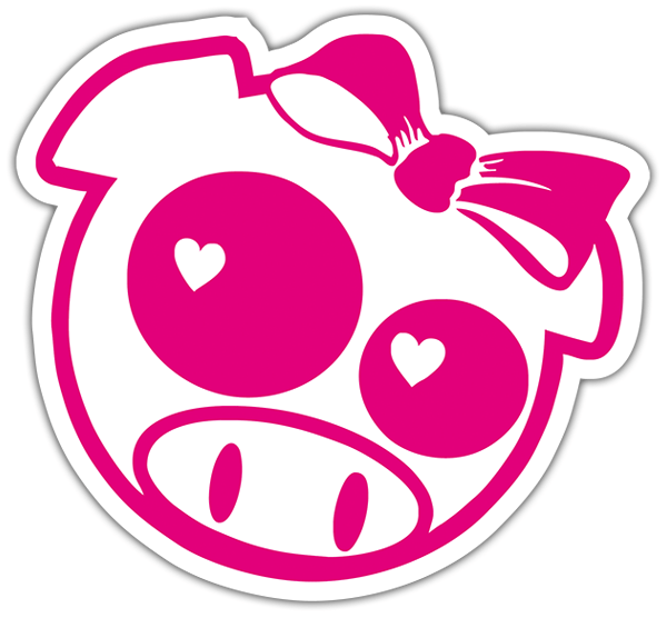 Pegatinas: Cerdito enamorado JDM