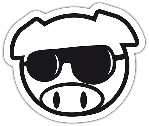 Pegatinas: Cerdo con gafas de sol JDM
