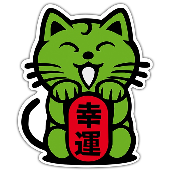 Pegatinas: Gato chino verde