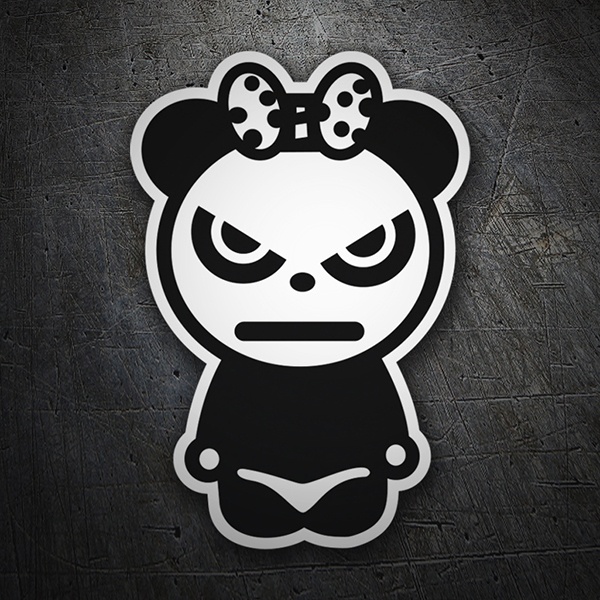 Pegatinas: Oso Panda con lazo enfadado