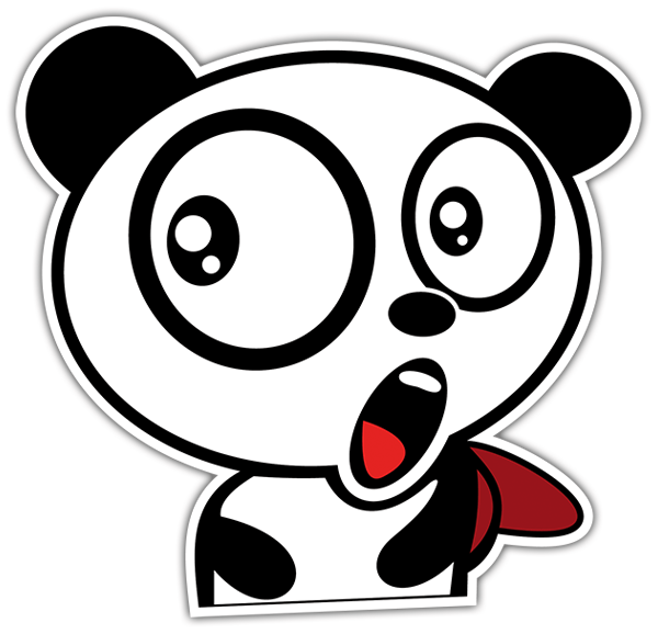 Pegatinas: Oso panda sorprendido