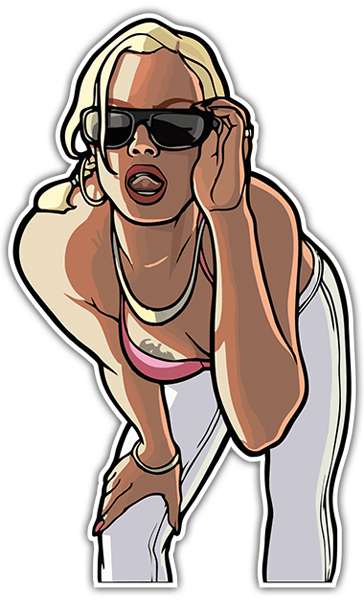 Pegatinas: Chica sexy de Grand Theft Auto