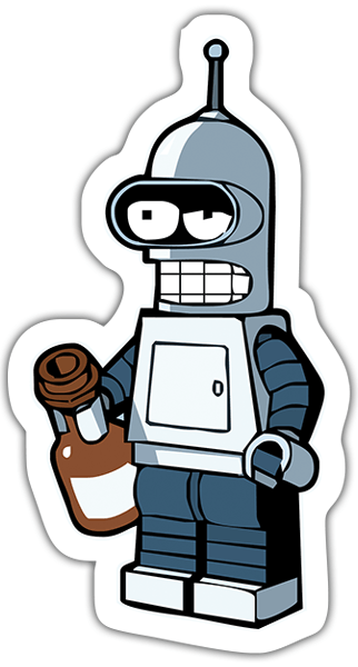 Pegatinas: Bender Lego borracho