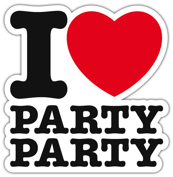 Pegatinas: I love party