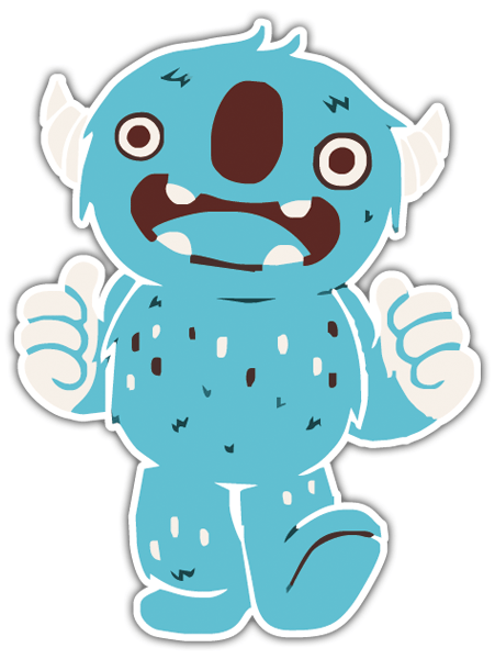 Pegatinas: Monstruo azul