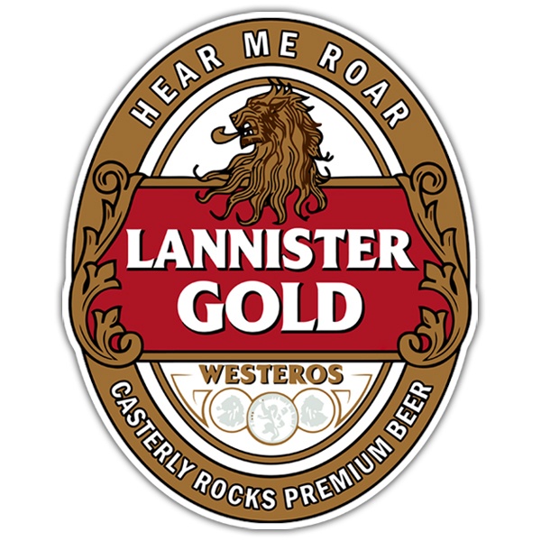 Pegatinas:  Juego de Tronos Lannister Gold