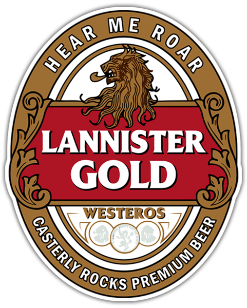 Pegatinas:  Juego de Tronos Lannister Gold