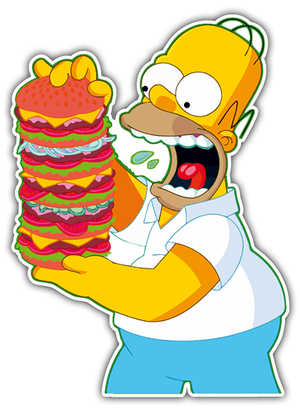 Pegatinas: Homer montaña hamburguesas