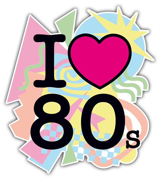 Pegatinas: I Love 80s retro