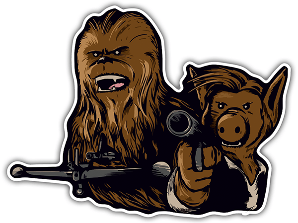 Pegatinas: Chewbacca y Alf Solo