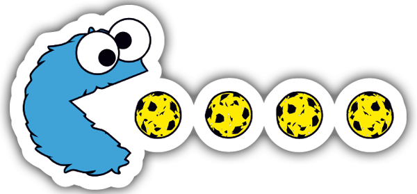 Pegatinas: Monstruo de las galletas Pac-Man