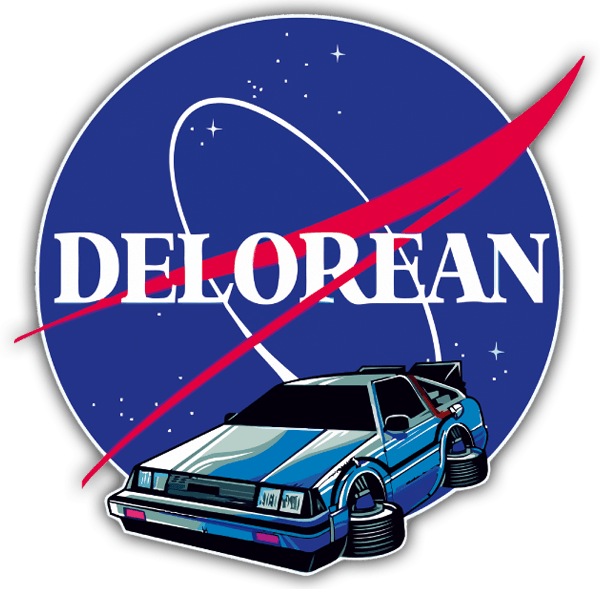 Pegatinas: Delorean Nasa