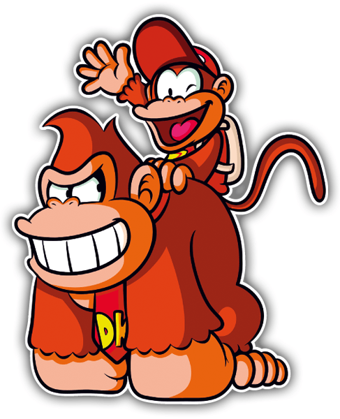 Pegatinas: Donkey & Diddy Kong