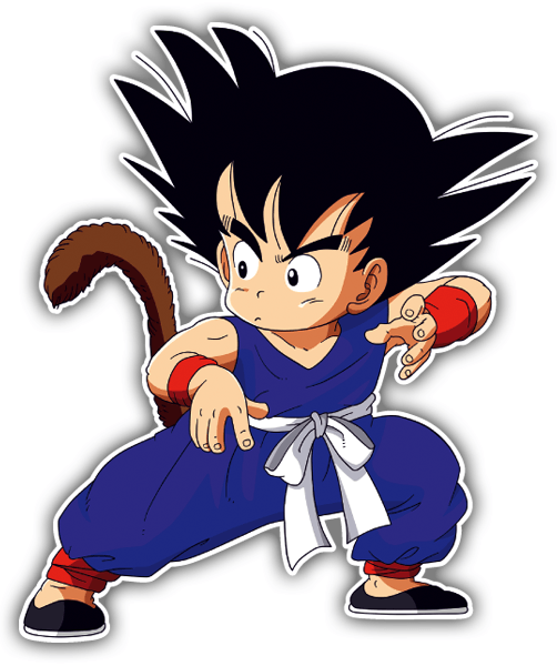 Pegatinas: Goku en posición defensiva