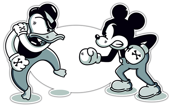 Pegatinas: Donald vs Mickey