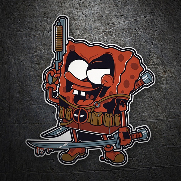 Pegatinas: Bob Esponja Deadpool