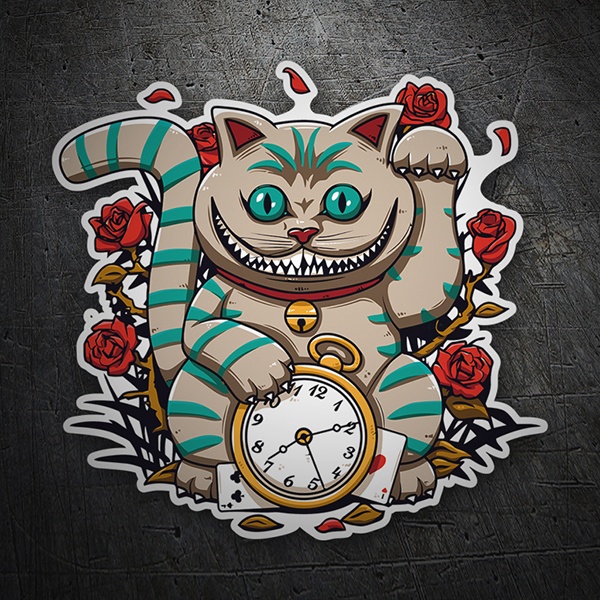 Pegatinas: Reloj del Gato de Cheshire
