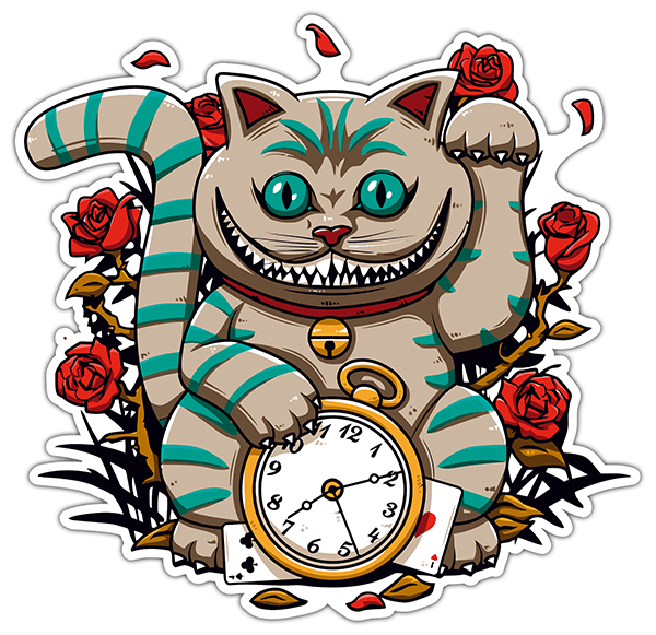 Pegatinas: Reloj del Gato de Cheshire