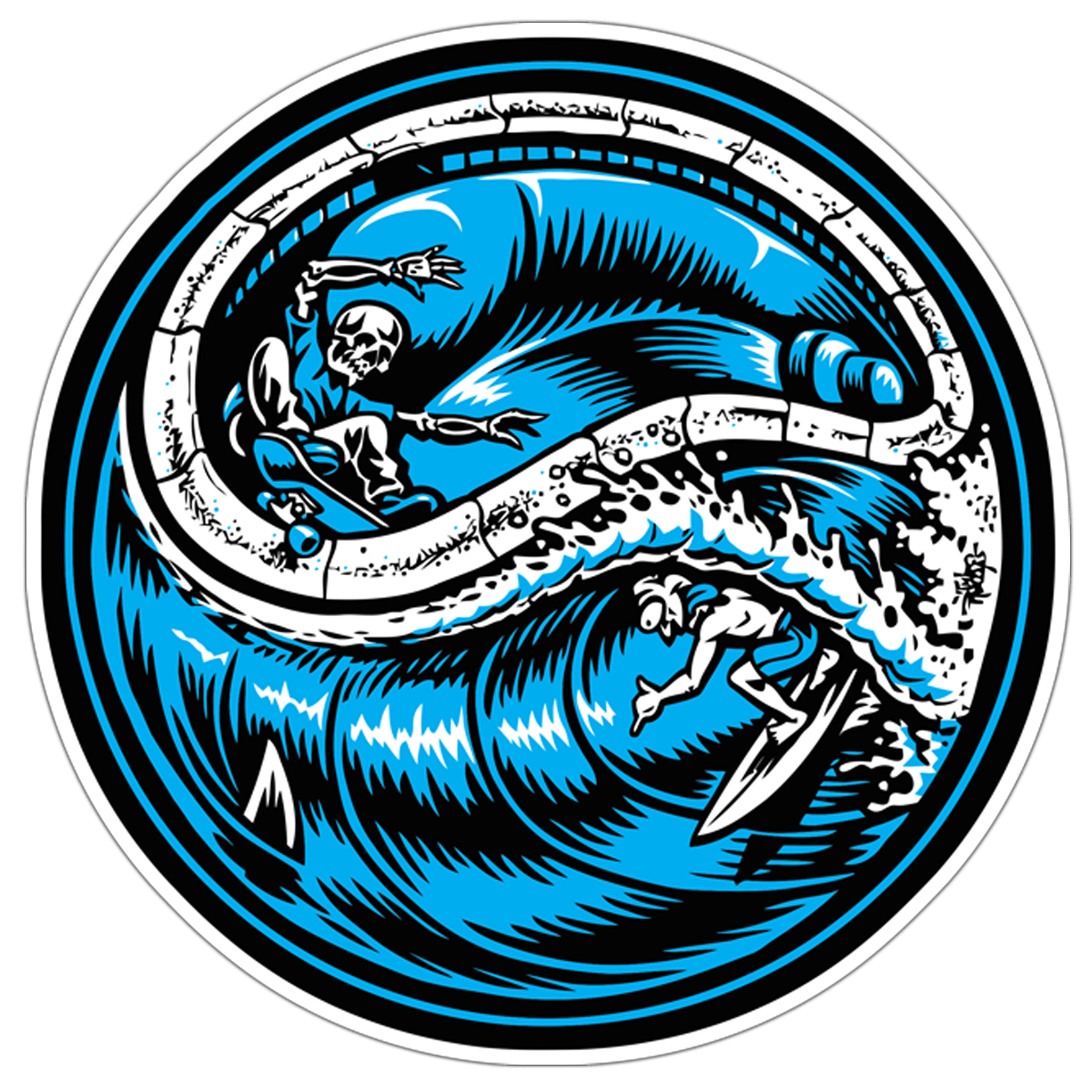 Pegatinas: Haciendo surf con la muerte