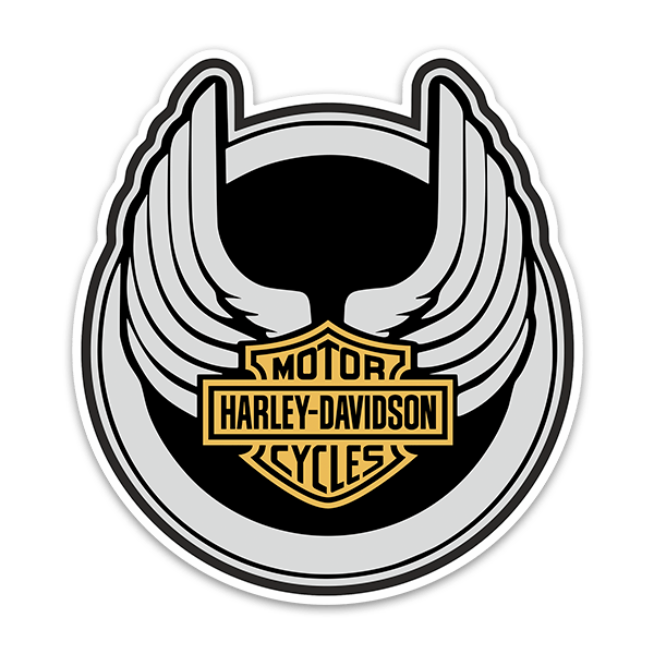 Pegatinas: Harley Davidson circular alas