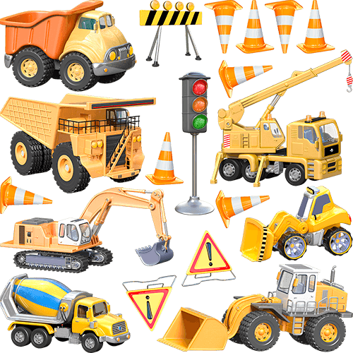 Vinilos Infantiles: Kit Camiones Construcción