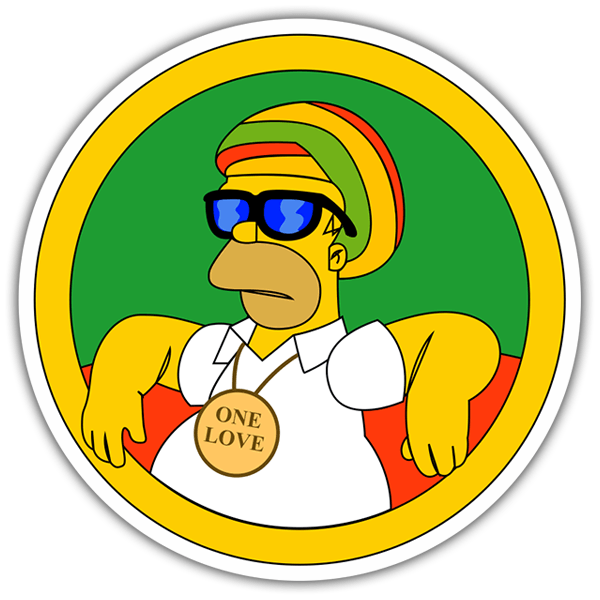 Pegatinas: Homer Simpson Reggae
