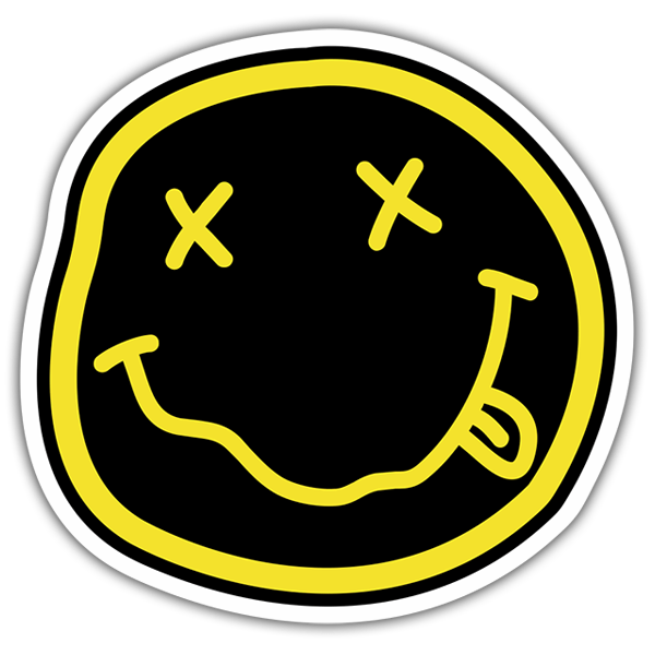 Pegatinas: Smiley Borracho de Nirvana Negro