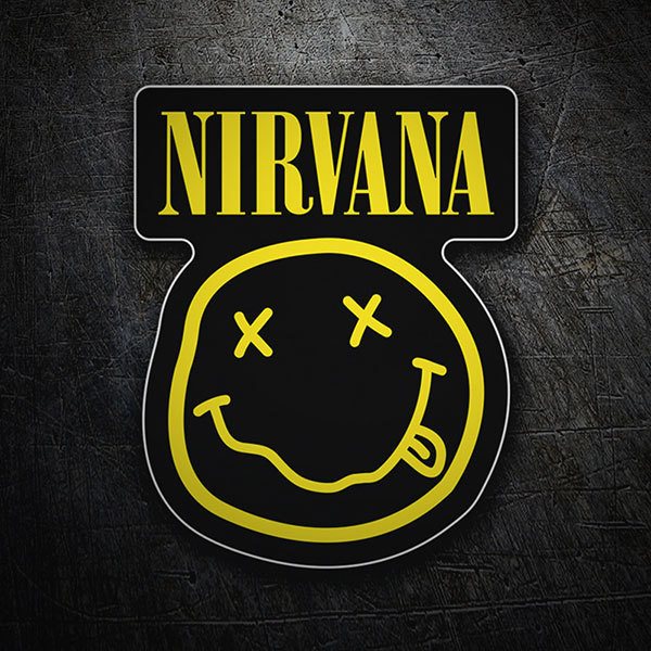 Pegatinas: Nirvana con Smiley Borracho Negro