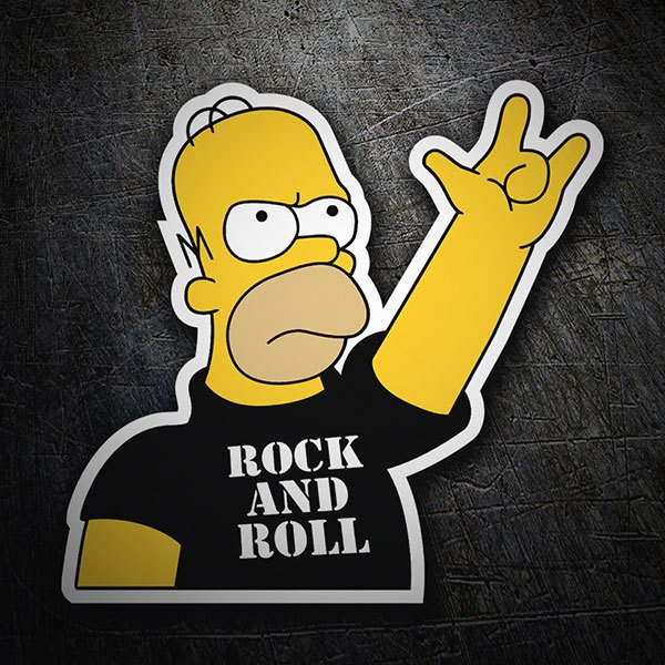 Pegatina Rock and Roll Homer