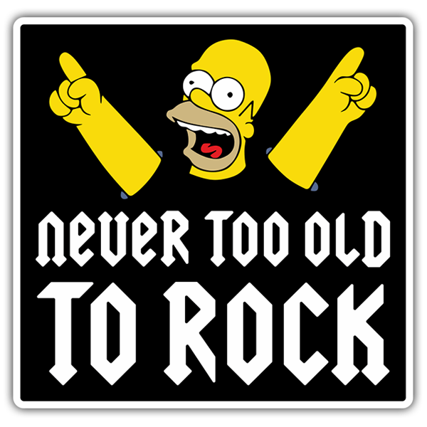 Pegatinas: Homer Never too old to rock