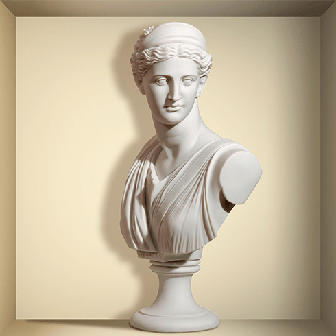 Vinilos Decorativos: Nicho Estatua antigua de mármol