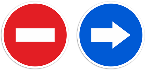 Pegatinas: Pegatina de señal de direccion prohibida