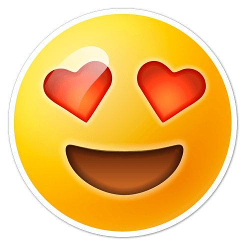 Pegatinas: Emoticono ojos de corazón