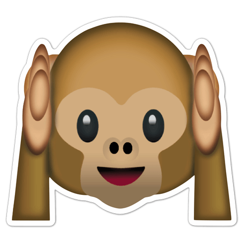 Pegatinas: Mono que no quiere escuchar