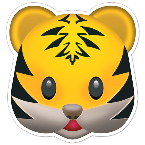 Pegatinas: Emoticono Cara de tigre
