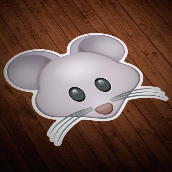 Pegatina emoticono Cara de ratón