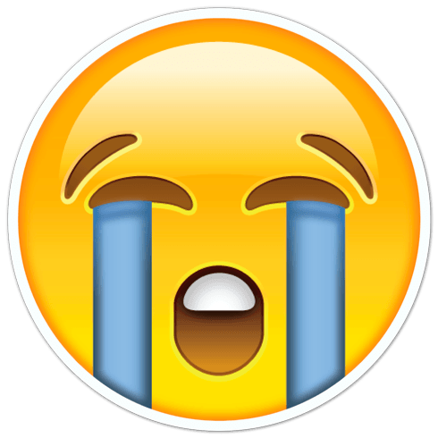 Pegatinas: Cara llorando mucho