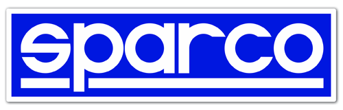 Pegatinas: Sparco sobre fondo azul