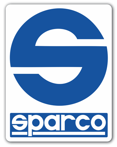 Pegatinas: Logo Sparco sobre fondo blanco