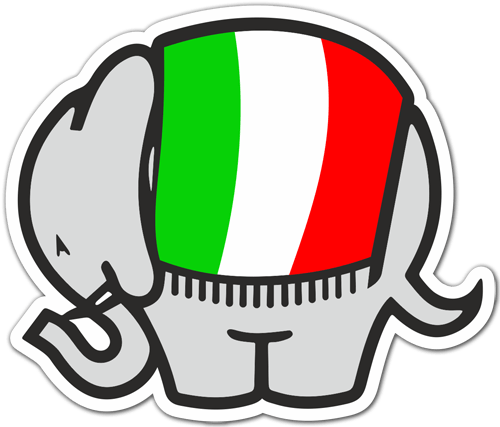 Pegatinas: Cagiva elefante bandera de Italia