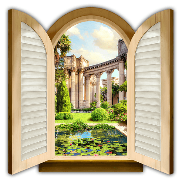 Vinilos Decorativos: Ventana estanque y columnas corintias