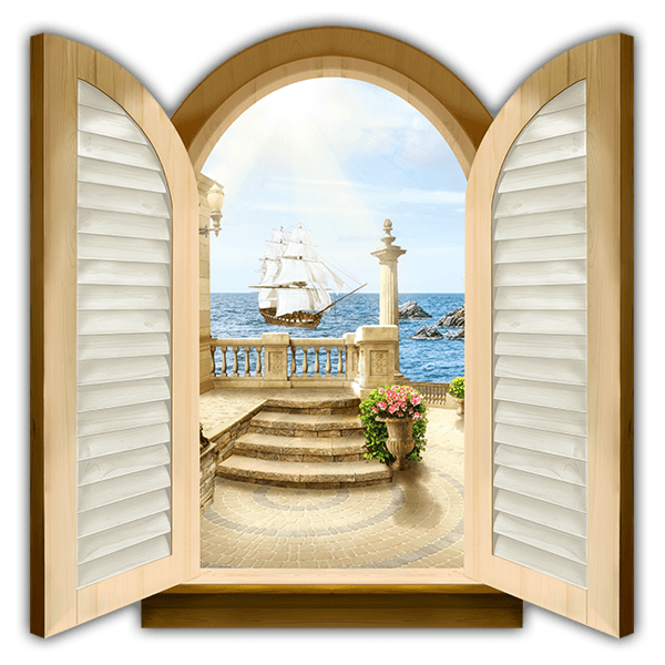 Vinilos Decorativos: Ventana carabela navegando