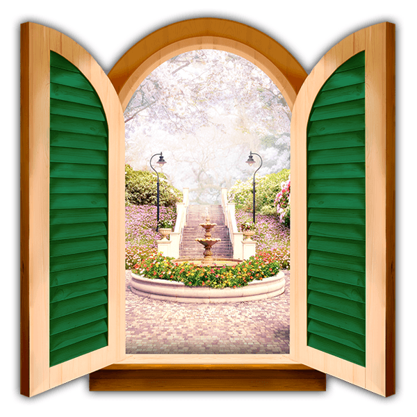 Vinilos Decorativos: Ventana Fuente de flores