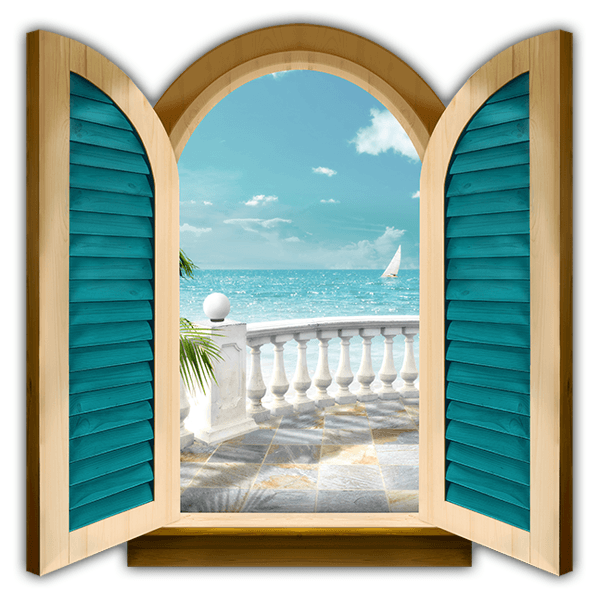 Vinilos Decorativos: Ventana terraza al mar