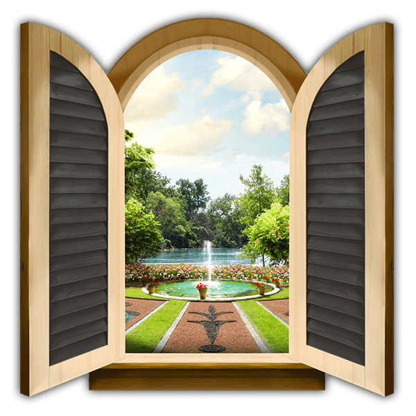 Vinilos Decorativos: Ventana fuente de palacio